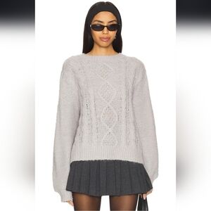 NWT Revolve Women's Cable Knit Sweater PULL COZY CABLE CREW Sanctuary Sz L $79
